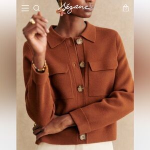 Sézane Betty Cardigan in Hazlenut